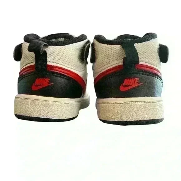 Nike Toddler 6C Court Borough Mid 2 White/Red /Black Sneakers , CD7784-110 - Picture 2 of 5